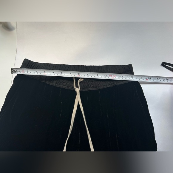 Rick Owens black velvet joggers cropped drop-crotch trousers isize 4 - Picture 8 of 10